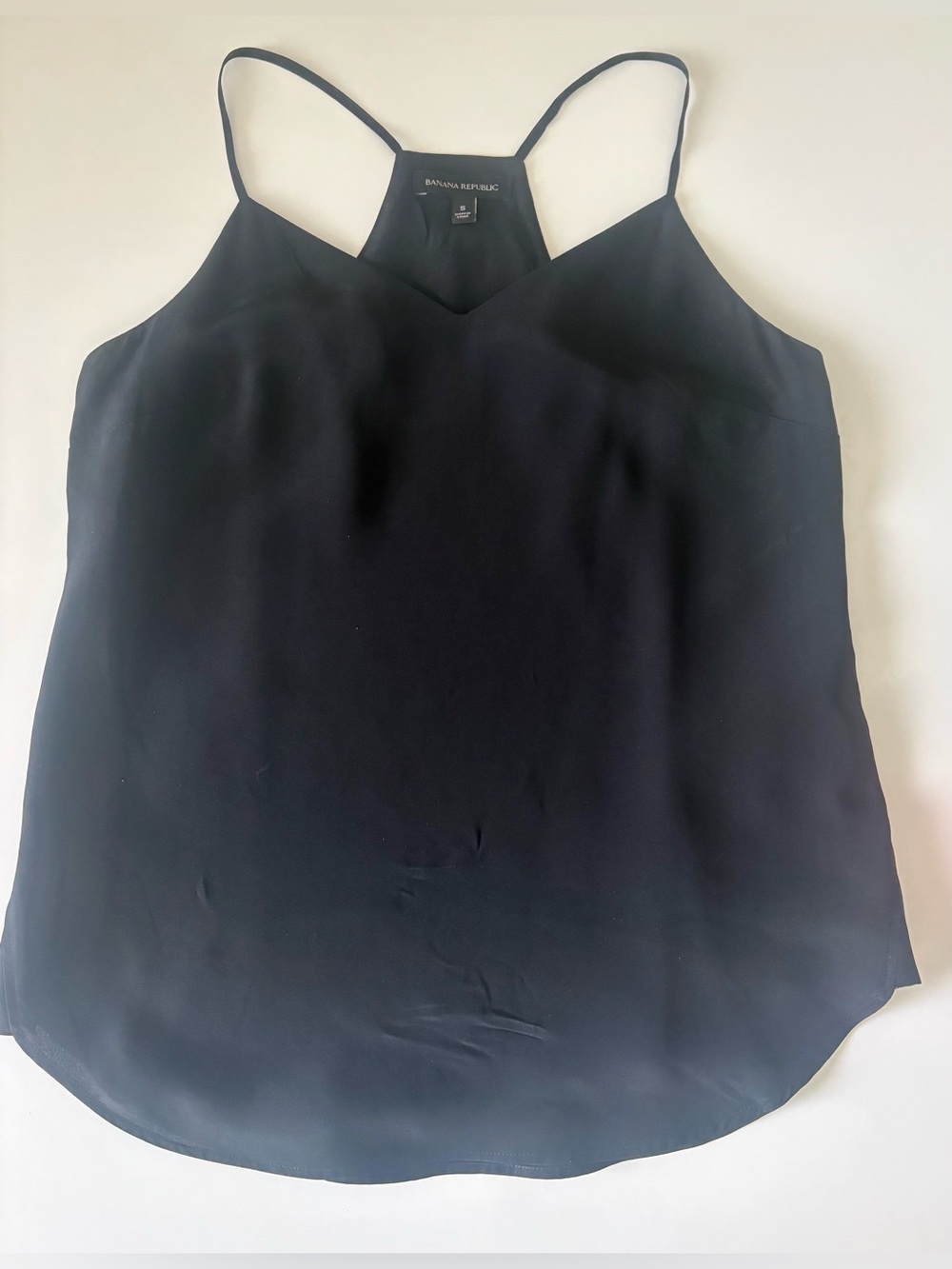 Banana Republic Black Silk Camisole Racer Back tank Top  small